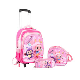 16 Inch  Trolley Bag Set - Labubu - Pink